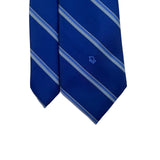 Mens Blue Polyester Striped Formal Neck Tie Classic Design