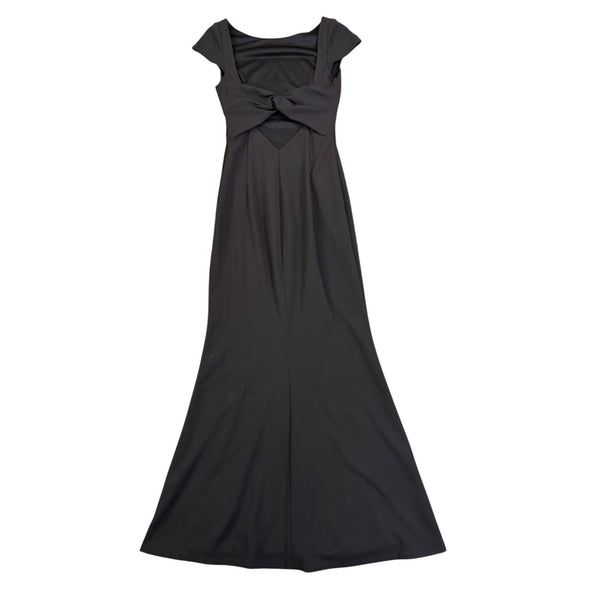 Katie May Womens Black Formal Maxi Dress Elegant Cap Sleeve Size 4