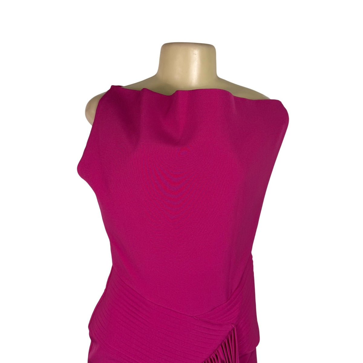 Bella Barnett Women’s Fuchsia Sleeveless Asymmetrical Midi Dress Size M - New