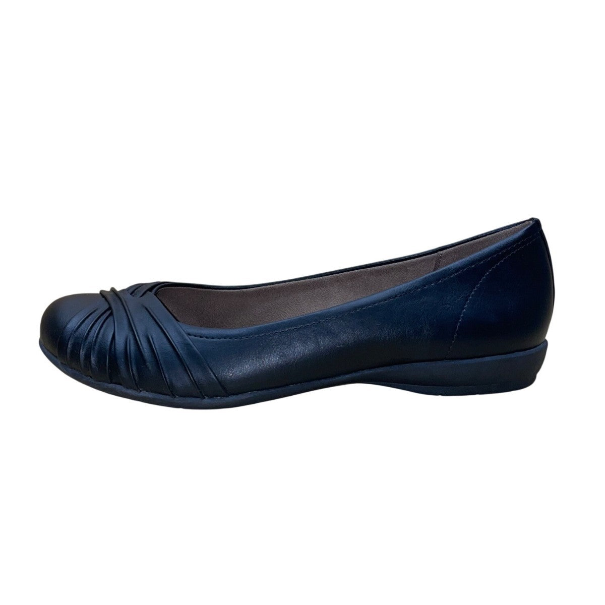 Natural Soul Women’s Black Slip-On All Thru Comfort Girly Flat Shoes Size 10M