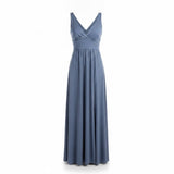 Ever Pretty Womens Blue V-Neck Maxi Dress Sleeveless Flowy Gown Size XL