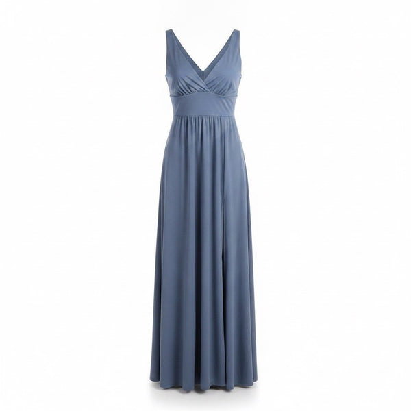 Ever Pretty Womens Blue V-Neck Maxi Dress Sleeveless Flowy Gown Size XL