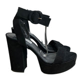 Steve Madden Women's Black Suede Leather Strapped High Heels Sz 10M