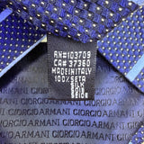 Armani Mens Blue 100% Silk Patterned Striped Tie Made In Italy