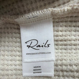 Rails Womens Heather Oatmeal Hooded Waffle Knit Pullover Hoodie Sz M