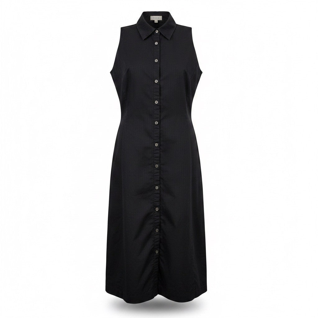 Banana Republic Womens Black Button Down Sleeveless Midi Dress Size 4