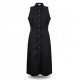 Banana Republic Womens Black Button Down Sleeveless Midi Dress Size 4