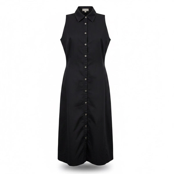 Banana Republic Womens Black Button Down Sleeveless Midi Dress Size 4