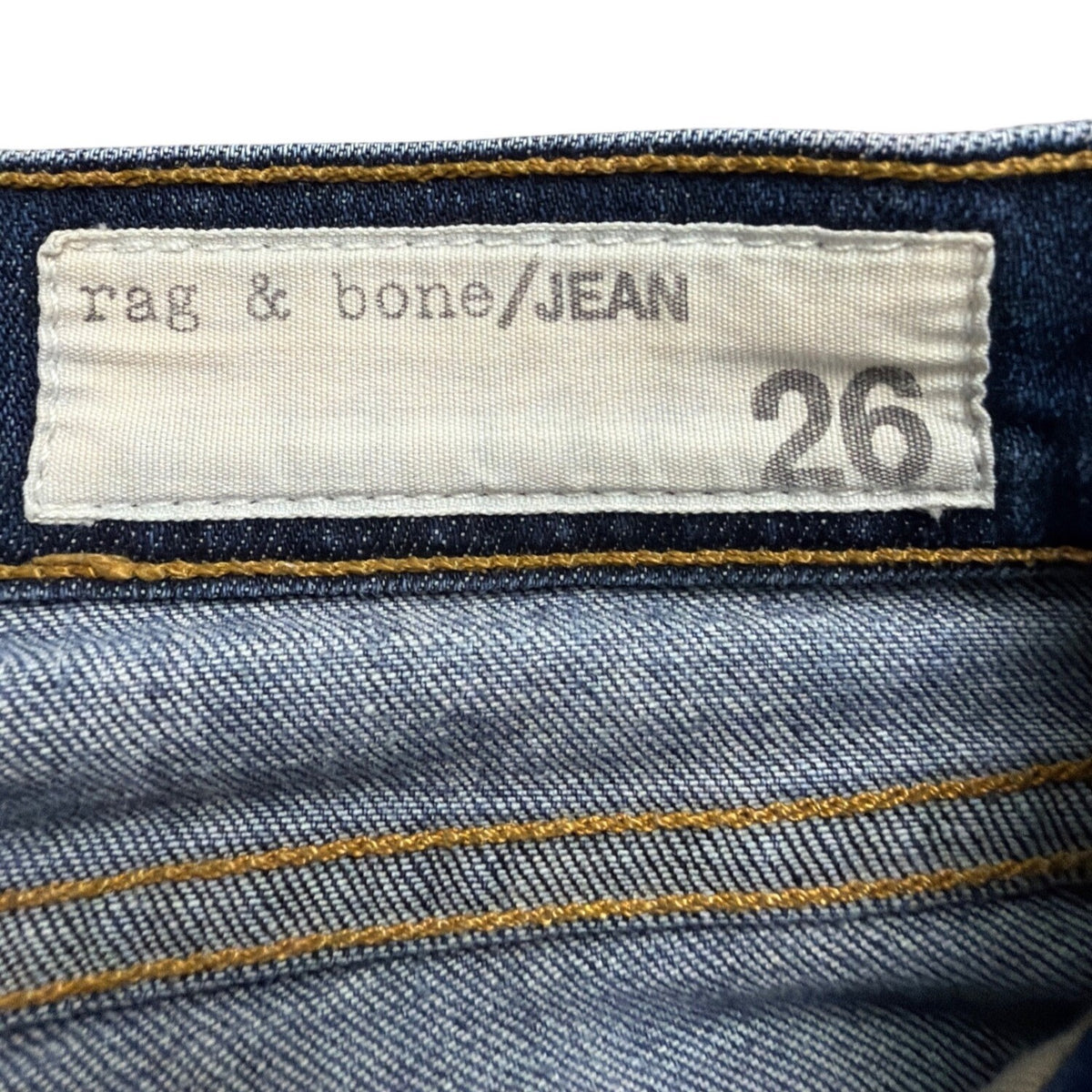 Rag & Bone Womens Blue Cotton Denim Distressed Frayed Hem Jeans Stretch Size 26