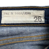 Rag & Bone Womens Blue Cotton Denim Distressed Frayed Hem Jeans Stretch Size 26