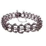 Vintage Sterling Silver Multi-Link Charm Bracelet With Box Clasp Elegant