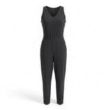Athleta Womens Black Brooklyn Jumpsuit Sleeveless V-Neck Style Size 6 