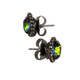 Sorrelli Womens Silver Tone Beaded Stud Earrings With Iridescent Round Crystals