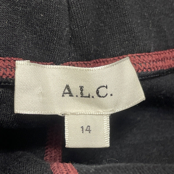 A.L.C. Women Burgundy Faux Leather Pants  With Ankle Zippers & Stretch Waist Sz