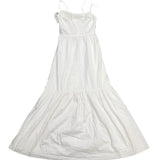 Wayf Womens White Cotton Maxi DressSleeveless Back Bow Detail Size XS