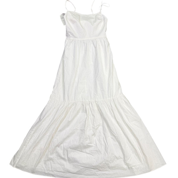 Wayf Womens White Cotton Maxi DressSleeveless Back Bow Detail Size XS