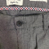 Ben Sherman Mens Gray Stretch Cotton Pants Plaid Regular Fit Size 34W X 32L