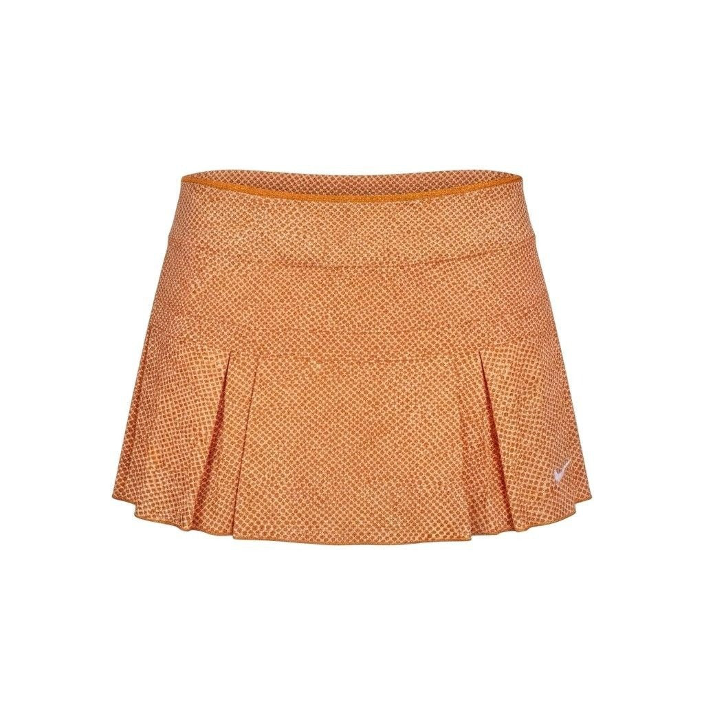 Nike Womens Orange Athletic Dri-FIT Skort Patterned Built-In Shorts Sz L