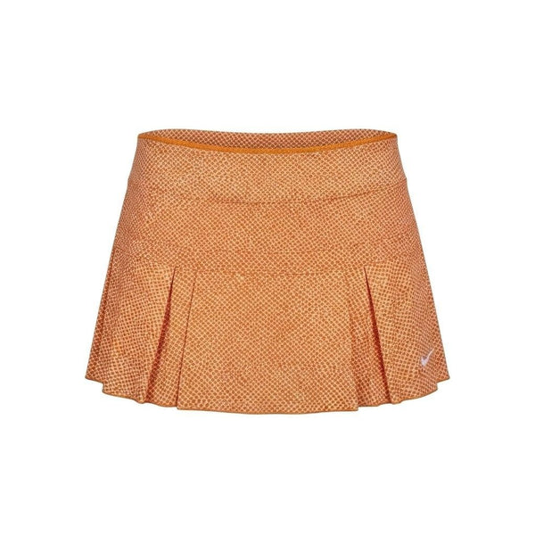 Nike Womens Orange Athletic Dri-FIT Skort Patterned Built-In Shorts Sz L