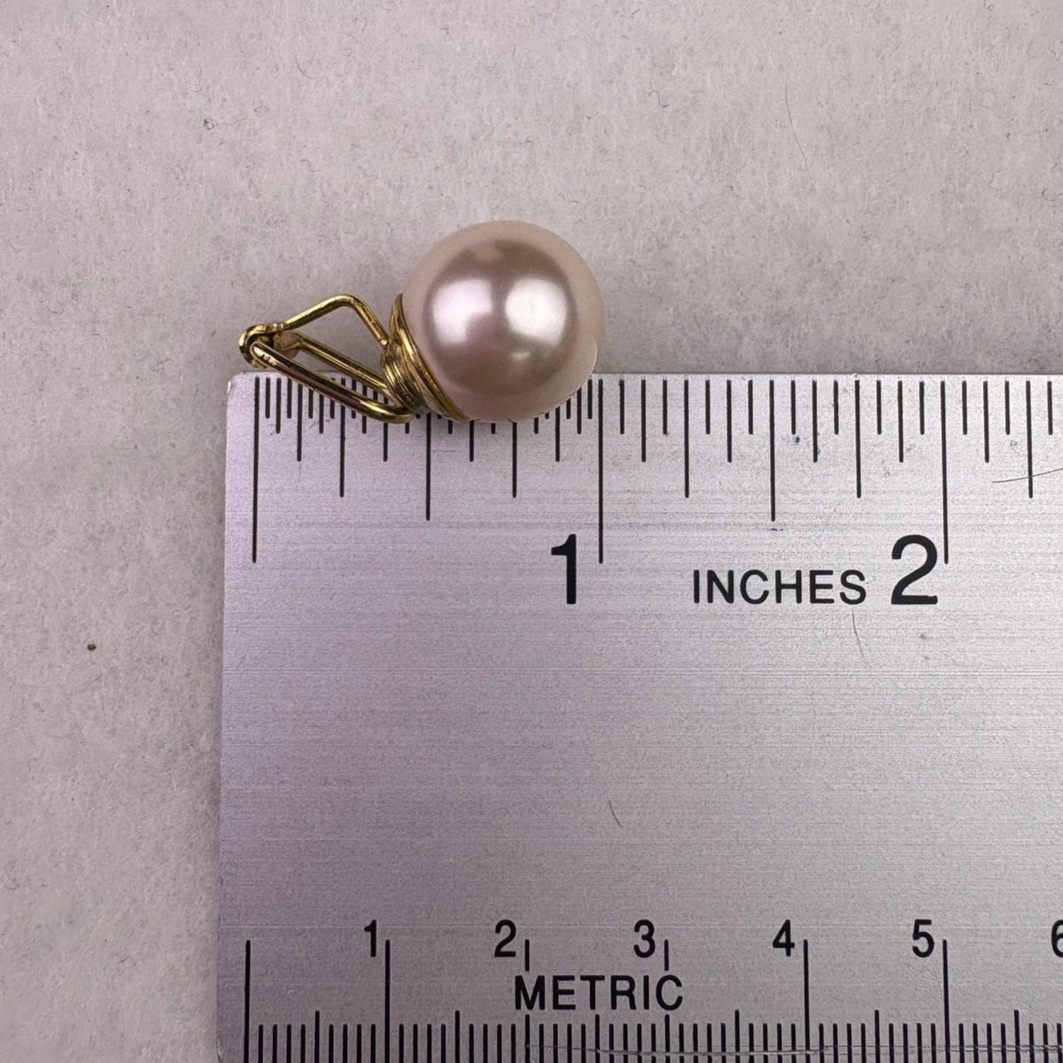 Gold Tone Womens Clip-On Earrings Faux Pearl Round Shape