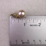 Gold Tone Womens Clip-On Earrings Faux Pearl Round Shape