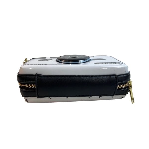 Fashion Women's White Kawai Camera Design With Smileys Strap Shoulder Bag Sz S