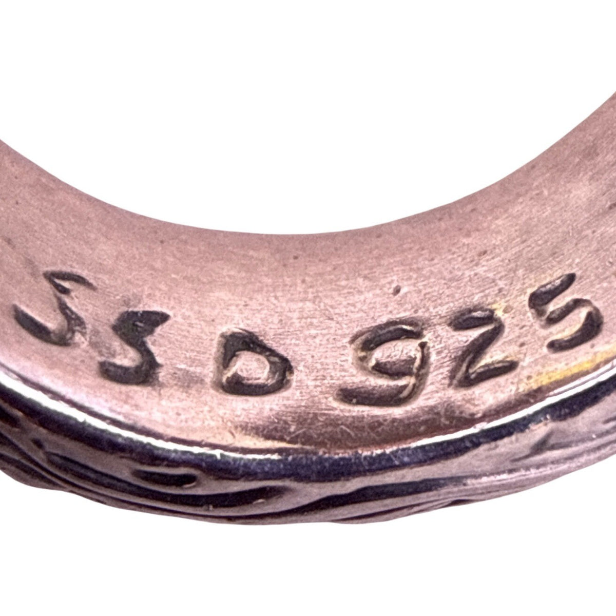 Sterling Silver 925 Womens Etched Bangle Bracelet & Hoop Earrings Set Vintage