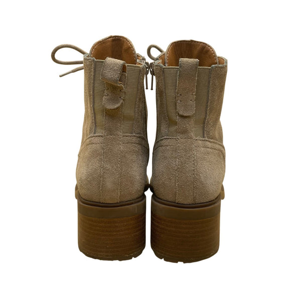 Lucky Brand Women’s Gray Suede Lace-Up Ankle Block Heel Boots Size 7.5M