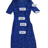 Lauren Ralph Lauren Womens Blue Wrap Dress Animal Print Short Sleeve  Size 6