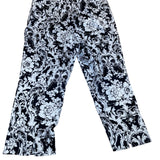 Oscarde la Renta  Womens Black & White Floral Damask Wide Leg Pants Size 14