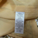 Banana Republic Womens Yellow Brown Silk Pleated Midi Skirt Abstract Print Sz 4