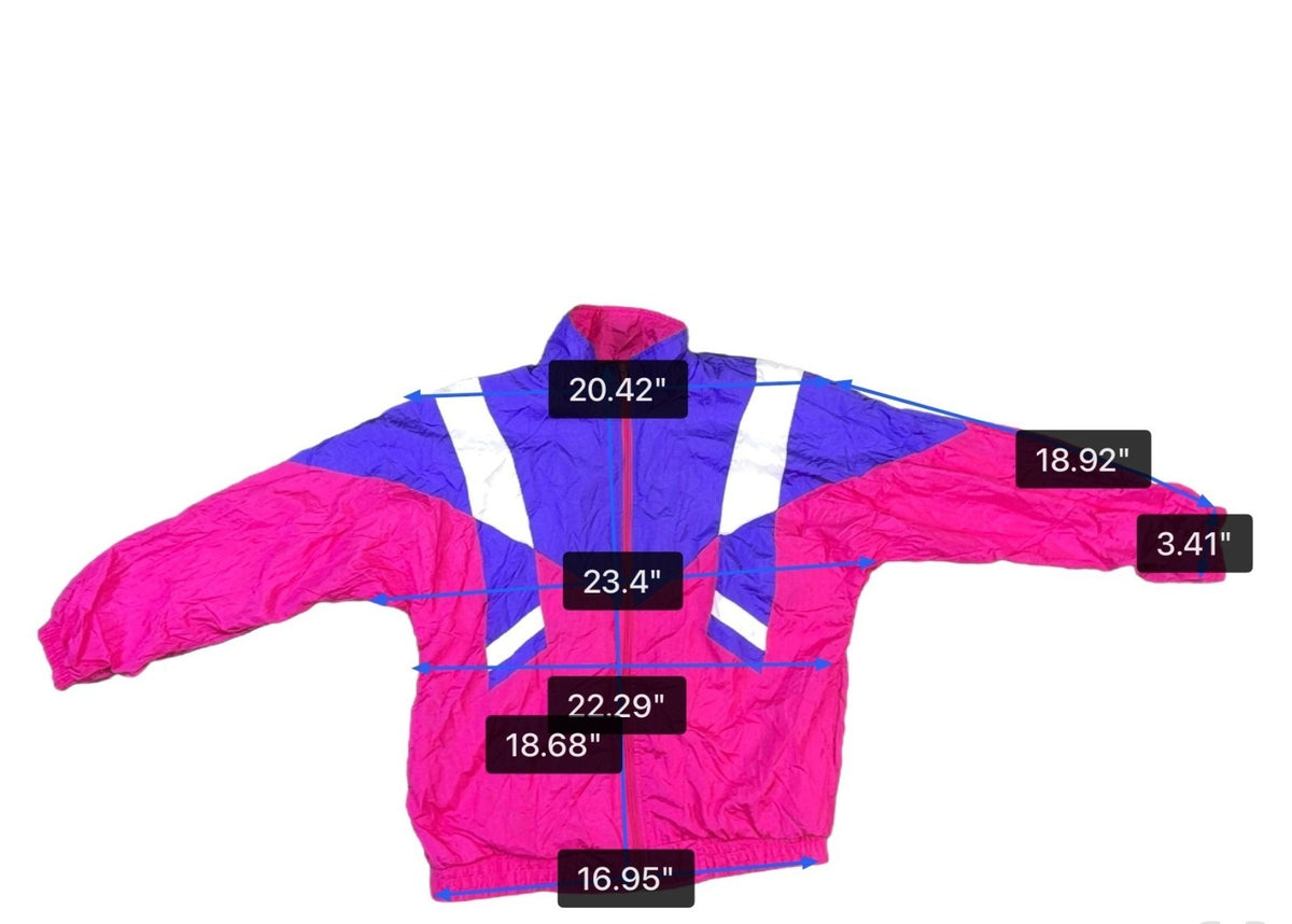Vintage Lavon Womens Pink Purple Vivid Windbreaker Jacket Size S
