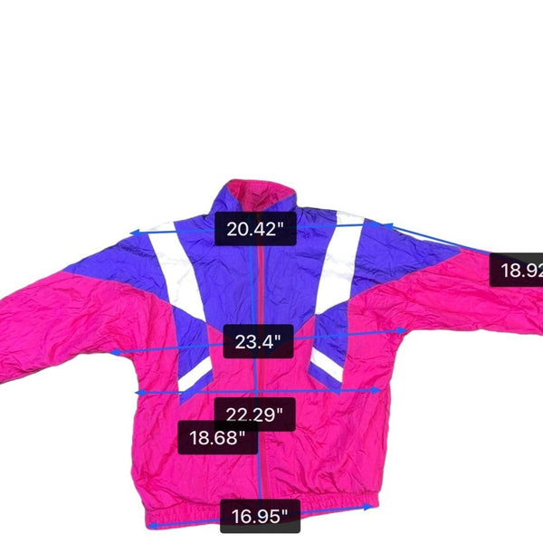 Vintage Lavon Womens Pink Purple Vivid Windbreaker Jacket Size S