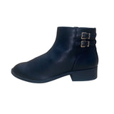 Kelly & Katie Women’s Black Faux Leather Double Buckle Ankle Boots Sz 8M