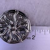Monet Womens Silver Tone Metal Sunburst Brooch Vintage Filigree Circular Design