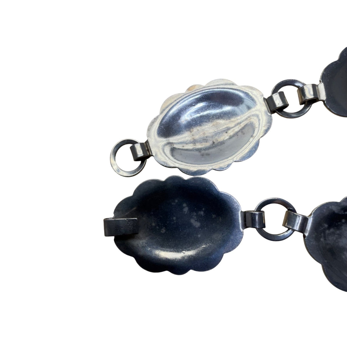 Vintage Silver Oval Concho Belt Engraved Native Arrows Adjustable