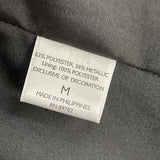 Natori Women's Gold & Black Metallic Brocade Open Front Long Sleeve Coat Sz M