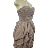H&M Womens Taupe Strapless Ruffle Dress Size 12 New