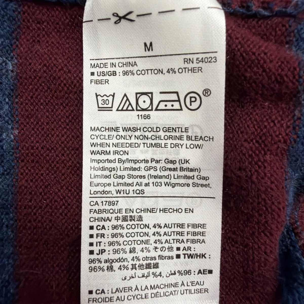 Gap Mens Burgundy Cotton Blend Stripe V-Neck  Medium Lightweight Casual Knit