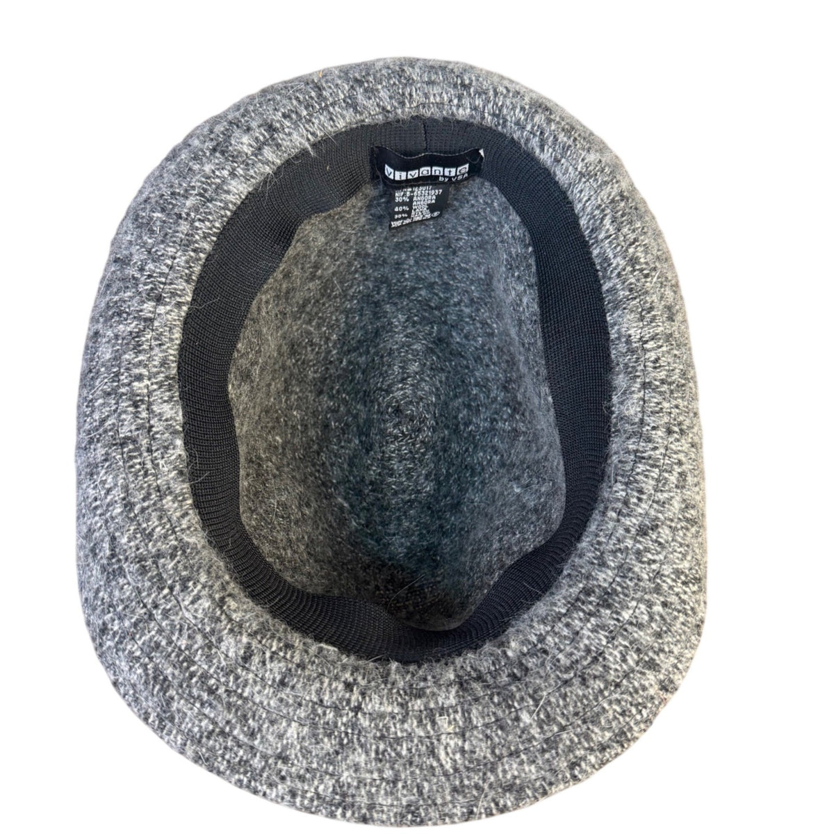 Vivante Womens Gray Wool Angora Blend Textured Bucket Hat