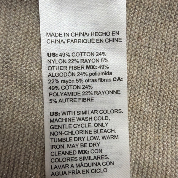 Chicos Womens Neutral Metallic Stripe Cotton Blend Pullover Sweater Size Large