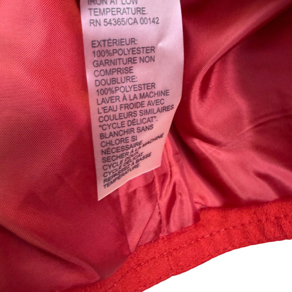 TanJay Womens Red Zip Jacket Petite Lightweight Mandarin Collar Size 6P 