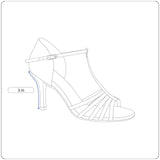 Handcrafted Women’s Silver Adjustable Ankle Strap Open Toe Dance Heels Size 8