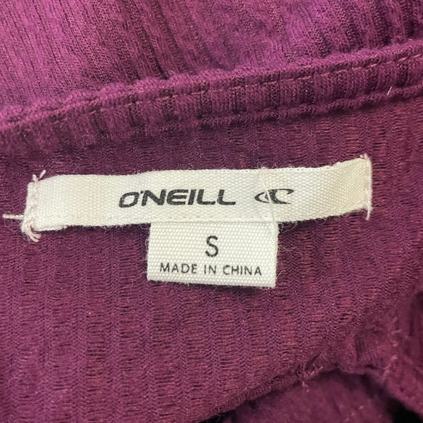 ONeill Purple Ribbed Knit Sleeveless Cropped Top Adjustable Drawstring New