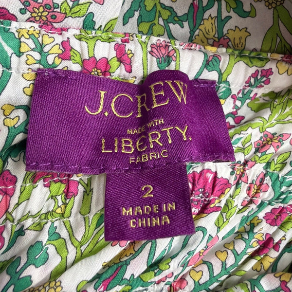 J.Crew Women Multicolor Cotton Maxi Sundress Floral Sleeveless Size 2