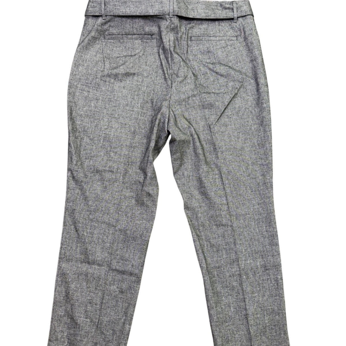 Loft Womens Gray Linen Blend Tapered Pants Tie Waist High Rise Size 16