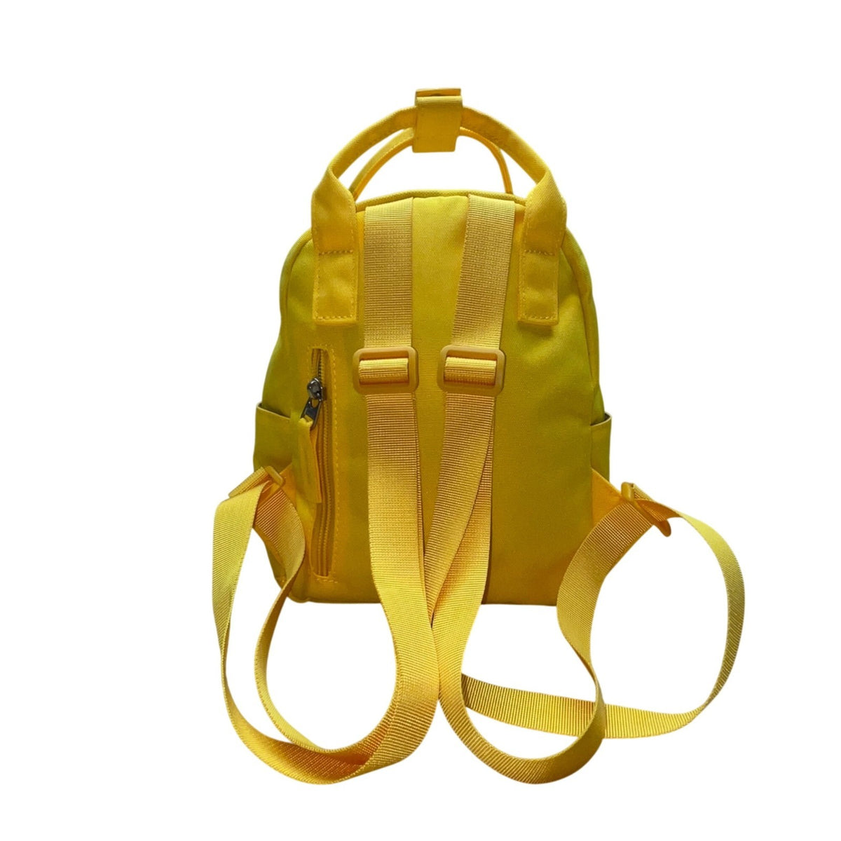 HotStyle Yellow Nylon Adjustable Straps Front Zipper Pocket Mini Backpack