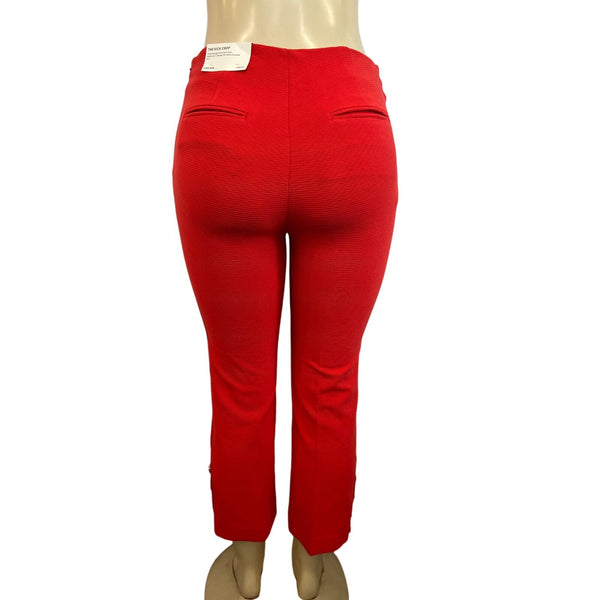 Ann Taylor Women's  Scarlet Red Capri Side Zip Up Pants Sz 4 - NWT