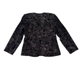 Norton McNaughton Petites Black & Gold Velvet Paisley Blazer Jacket Sz 6