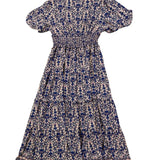 Max Studio Womens Navy Floral Maxi Dress Stretch Lightweight Summer  Sz 1X
